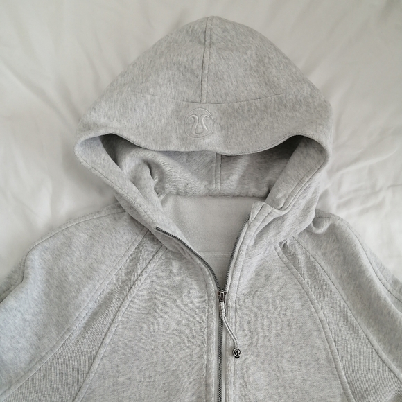 Lululemon Scuba Oversized 1/2 Half Zip Hoodie Fleece Lined Light Gray M/L - Picture 13 of 16